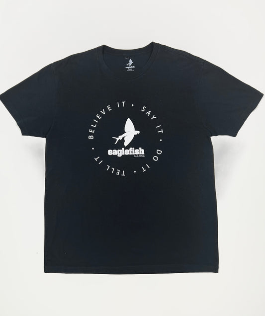 Joshua 1:8 Short Sleeve T-Shirt: Black/White