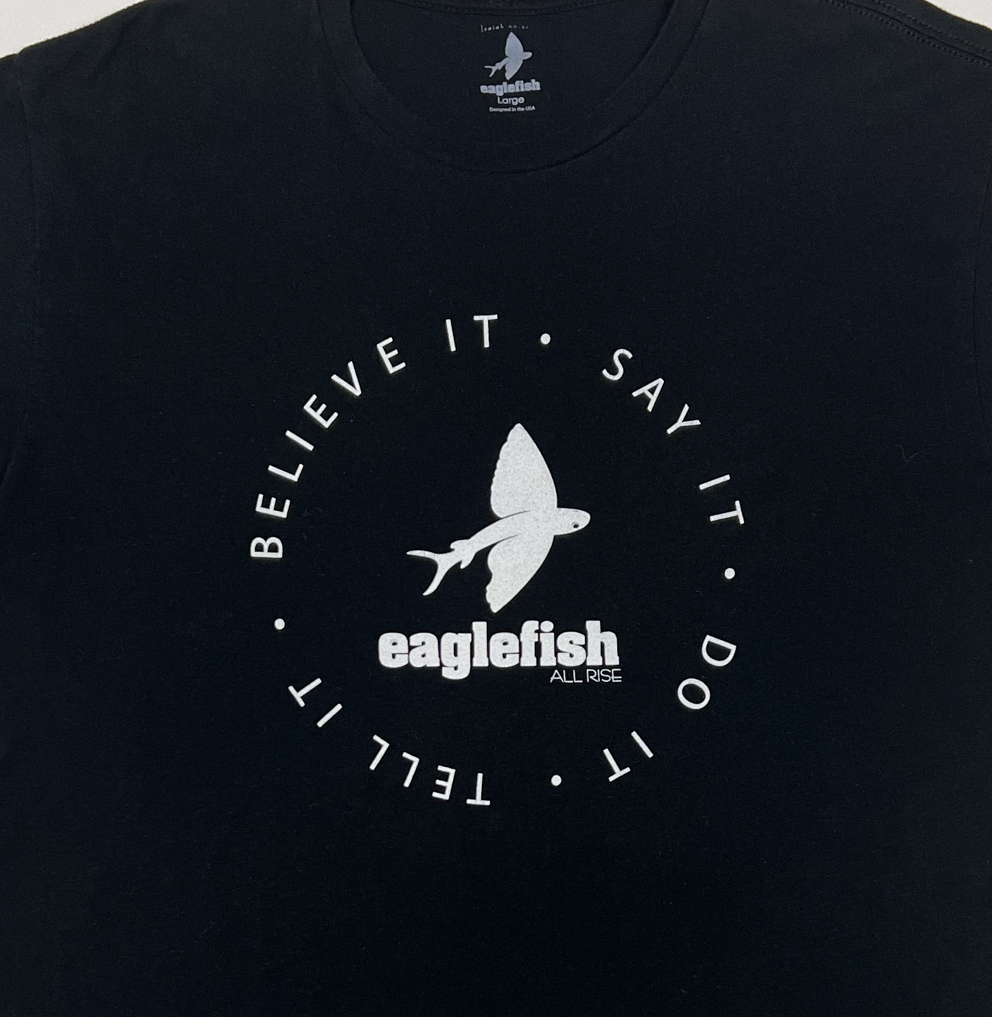 Joshua 1:8 Short Sleeve T-Shirt: Black/White